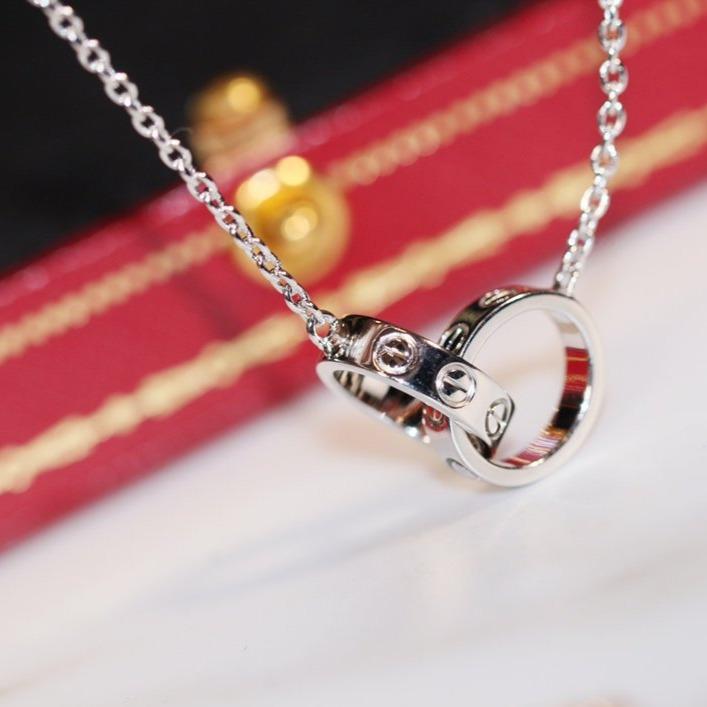 [BIJOUX]LOVE NECKLACE PINK GOLD AND SILVER