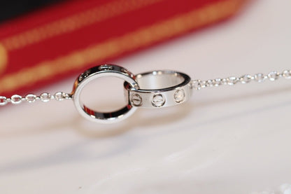 [BIJOUX]LOVE NECKLACE PINK GOLD AND SILVER