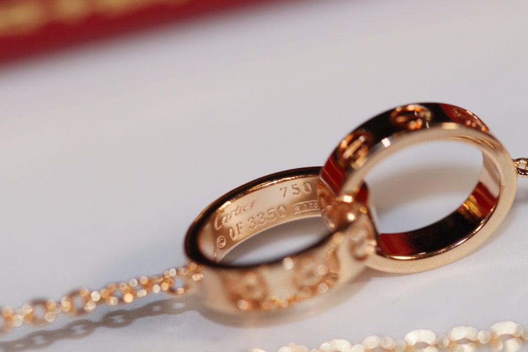 [BIJOUX]LOVE NECKLACE PINK GOLD AND SILVER