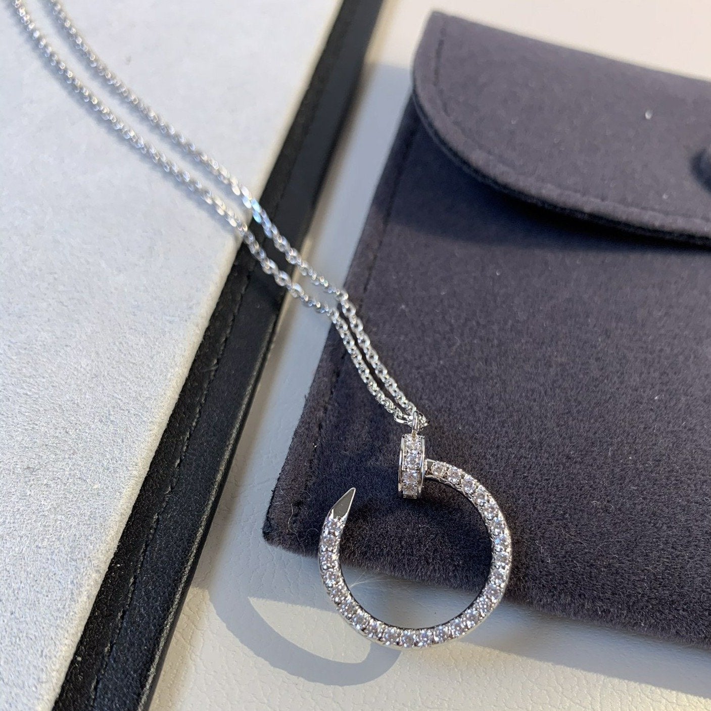 [BIJOUX]JUSTE NECKLACE SILVER DIAMONDS