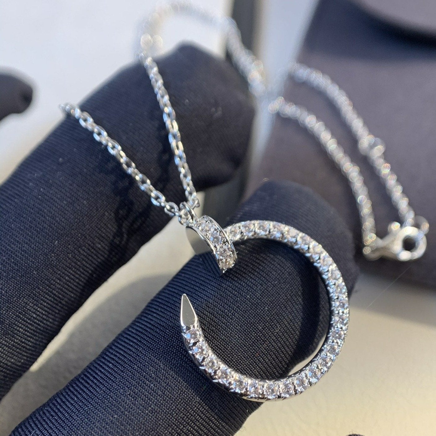 [BIJOUX]JUSTE NECKLACE SILVER DIAMONDS
