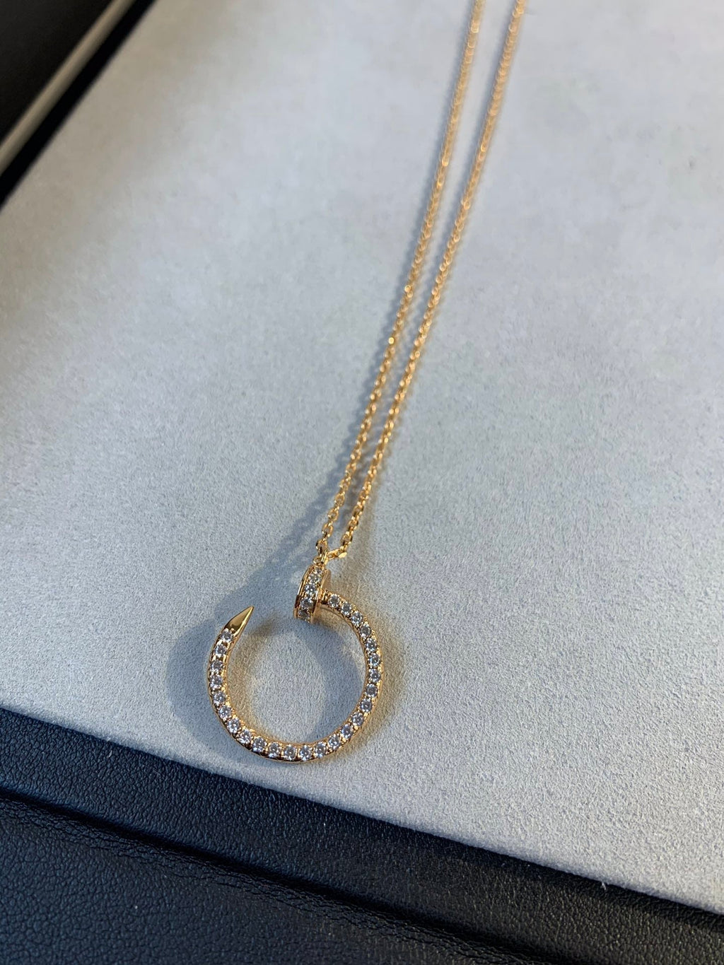 [BIJOUX]COLLIER JUSTE OR ROSE DIAMANTS