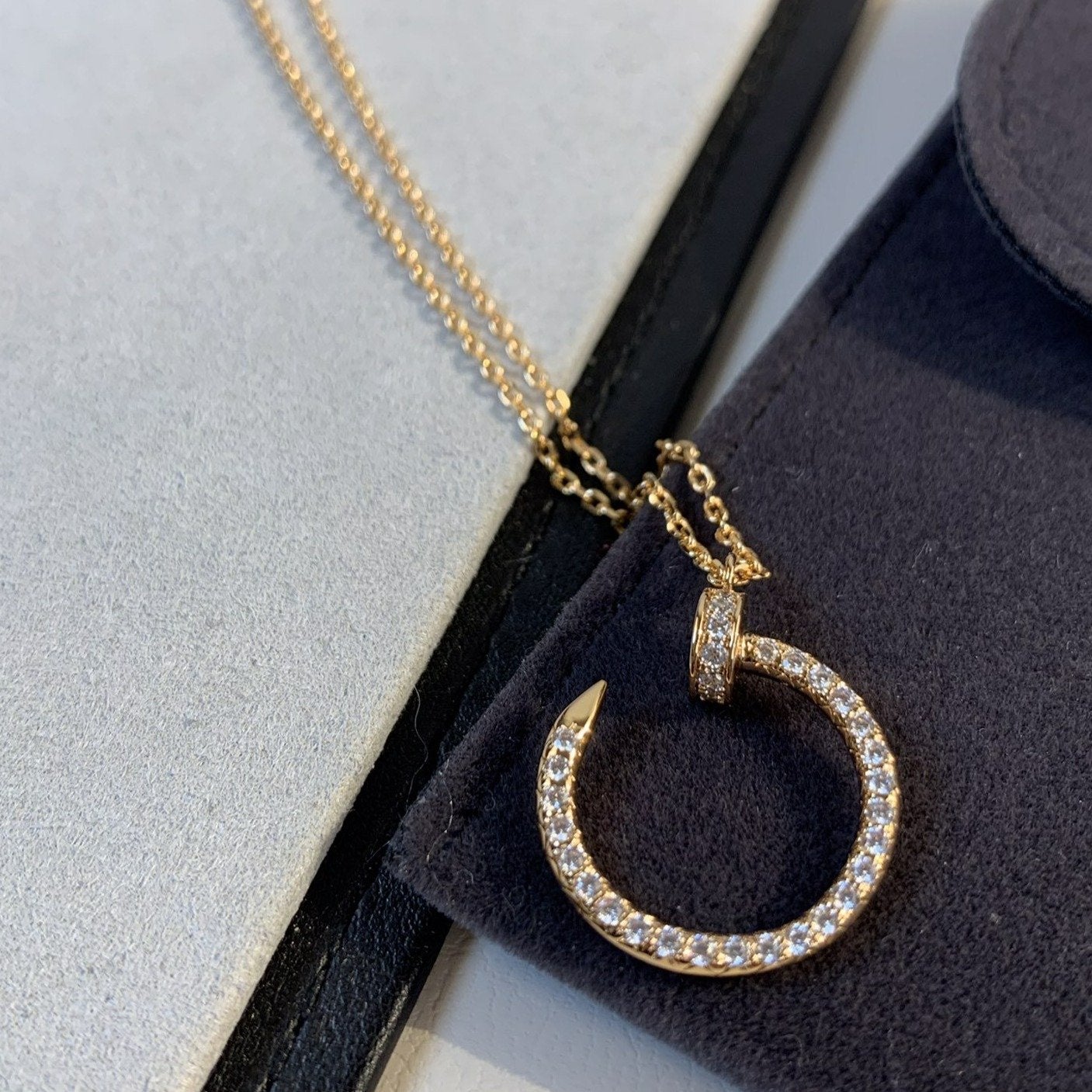 [BIJOUX]JUSTE NECKLACE PINK GOLD DIAMONDS