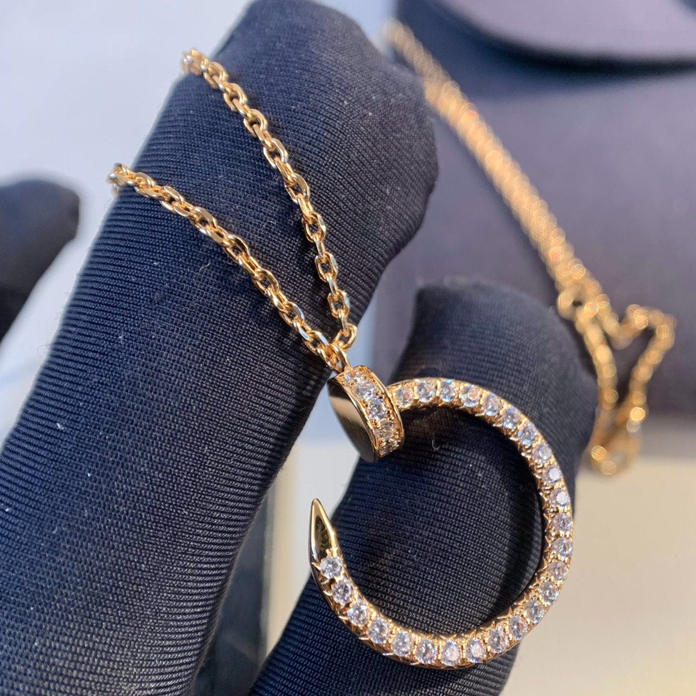 [BIJOUX]JUSTE NECKLACE PINK GOLD DIAMONDS