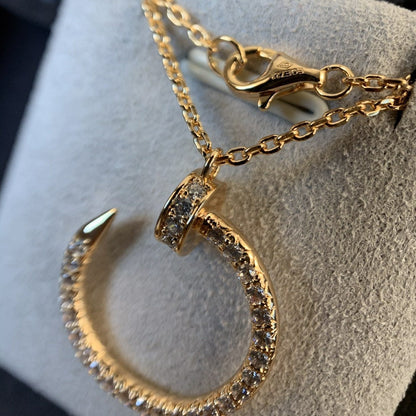 [BIJOUX]JUSTE NECKLACE PINK GOLD DIAMONDS