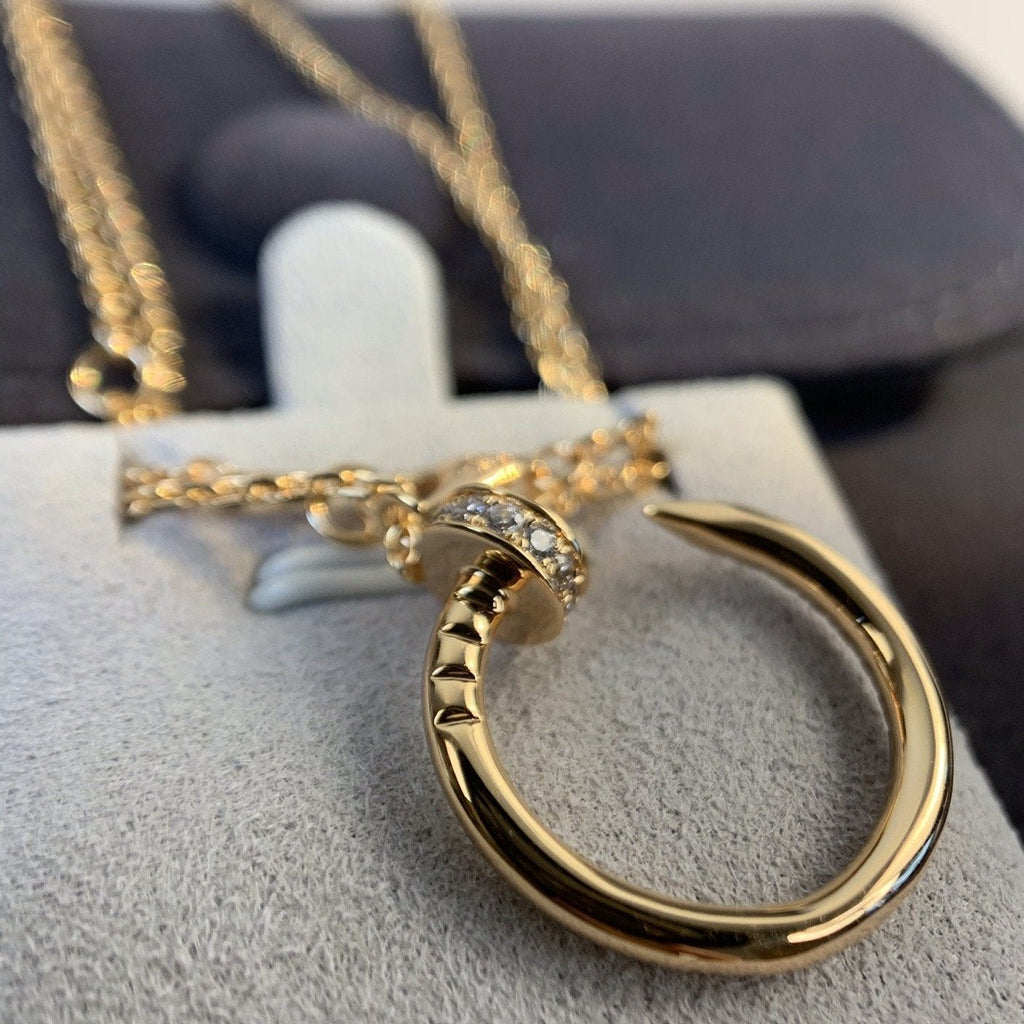 [BIJOUX]COLLIER JUSTE OR ROSE DIAMANTS