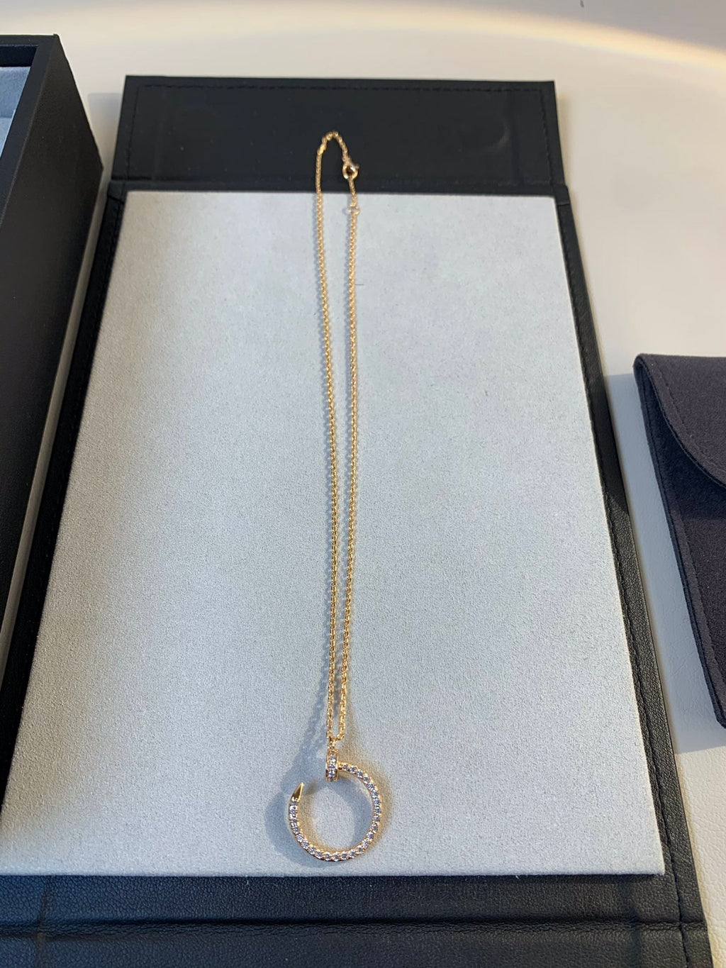 [BIJOUX]COLLIER JUSTE OR ROSE DIAMANTS
