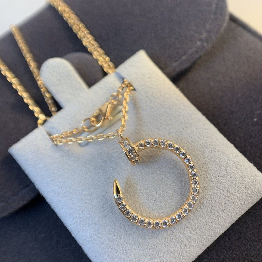 [BIJOUX]COLLIER JUSTE OR ROSE DIAMANTS