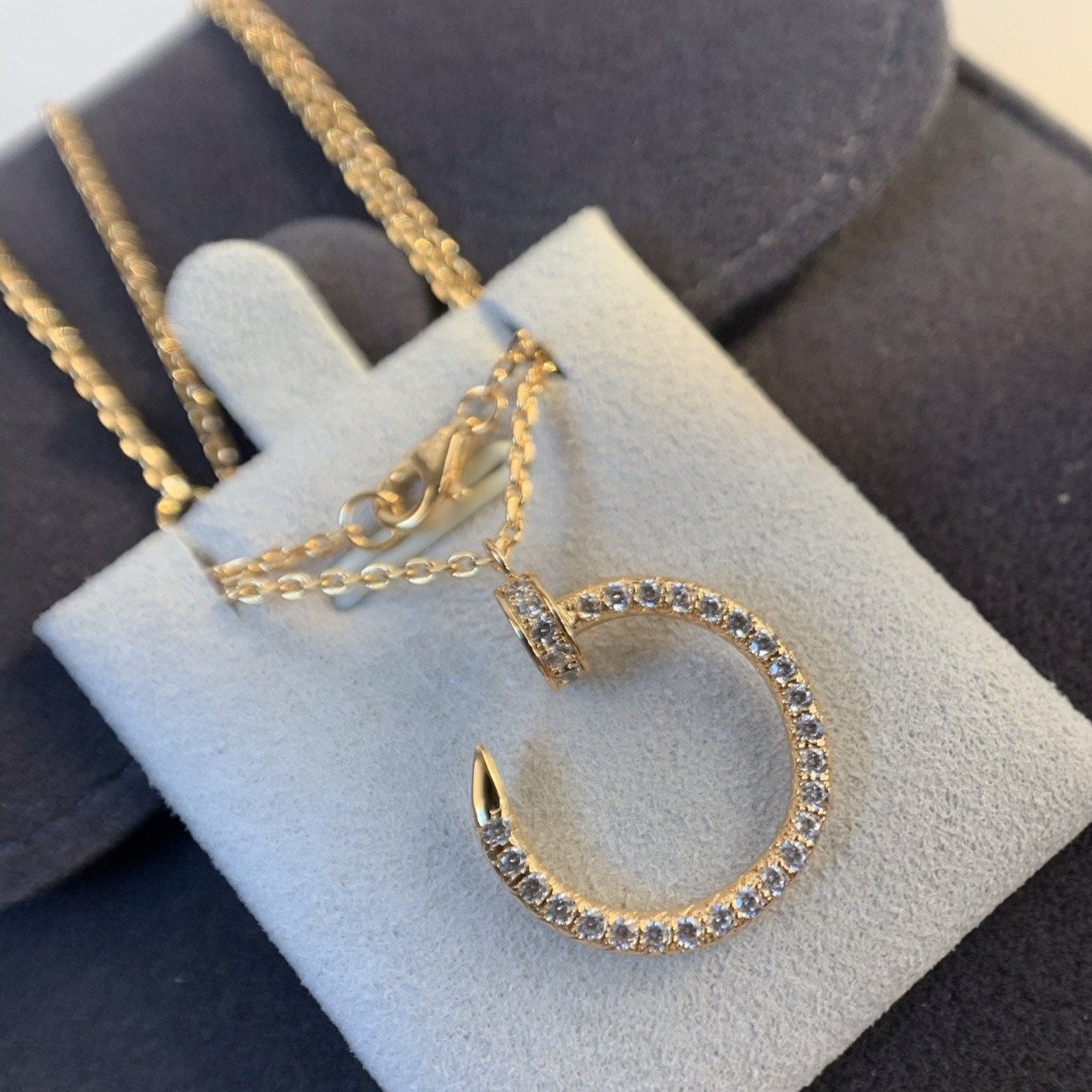 [BIJOUX]JUSTE NECKLACE PINK GOLD DIAMONDS
