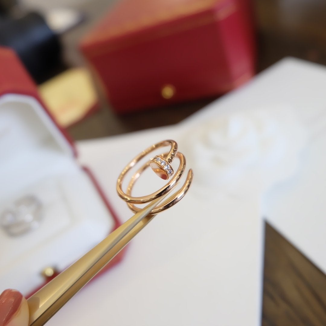 BAGUE JUSTE 1,8MM OR ROSE DOUBLE RANGÉE 