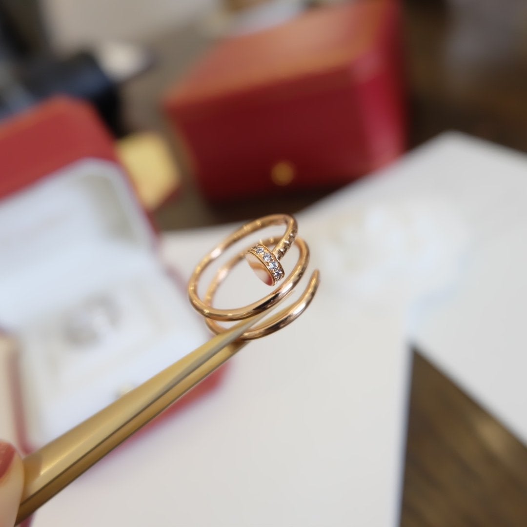 BAGUE JUSTE 1,8MM OR ROSE DOUBLE RANGÉE 