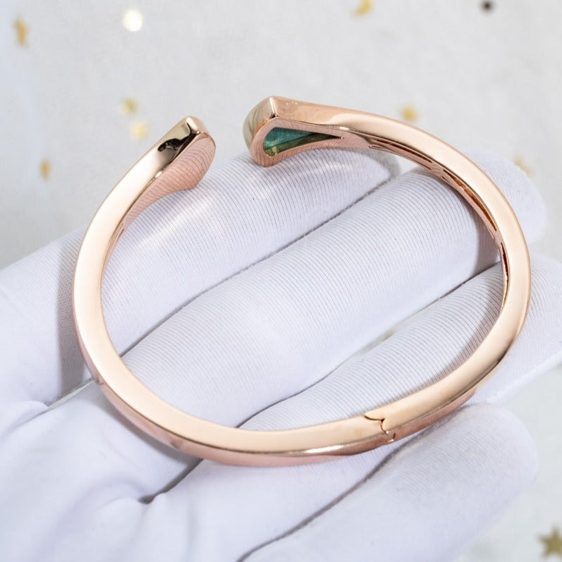 [BIJOUX]DREAM BRACELET OPEN MALACHITE PINK GOLD