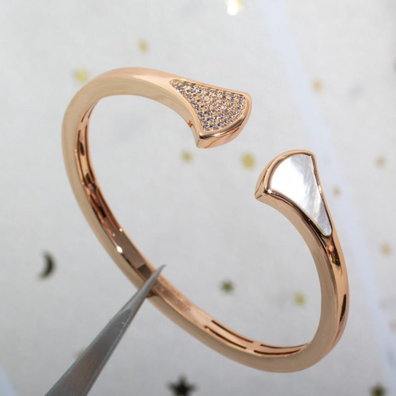 [BIJOUX]DREAM BRACELET OPEN PINK GOLD MOP DIAMOND