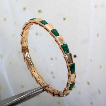 [BIJOUX]SERPENTI BRACELET PINK GOLD MALACHITE