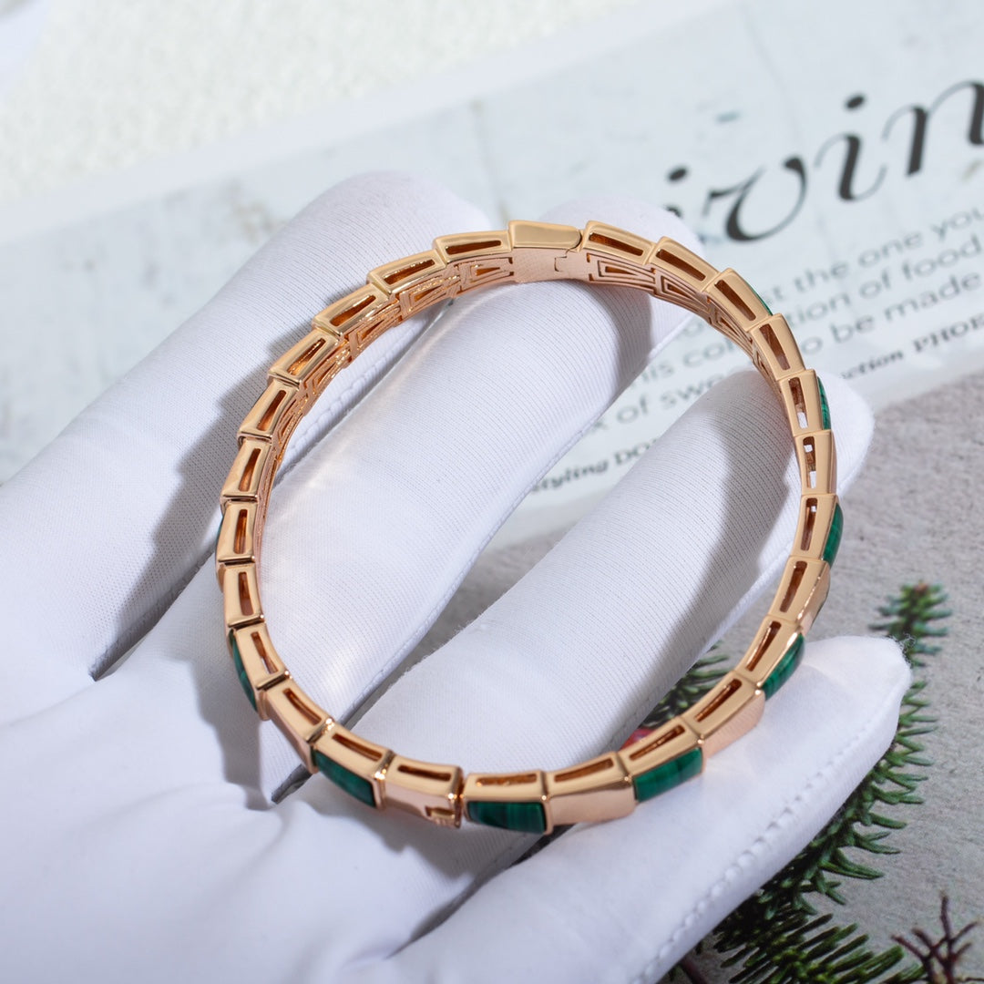[BIJOUX]SERPENTI BRACELET PINK GOLD MALACHITE