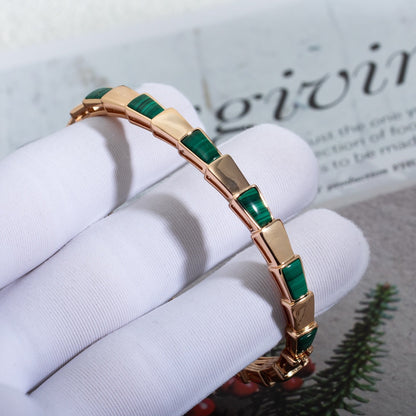[BIJOUX]SERPENTI BRACELET PINK GOLD MALACHITE