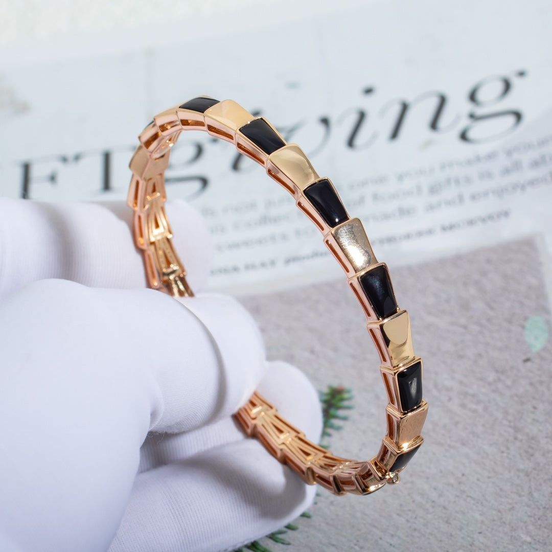 [BIJOUX]SERPENTI BRACELET PINK GOLD ONYX