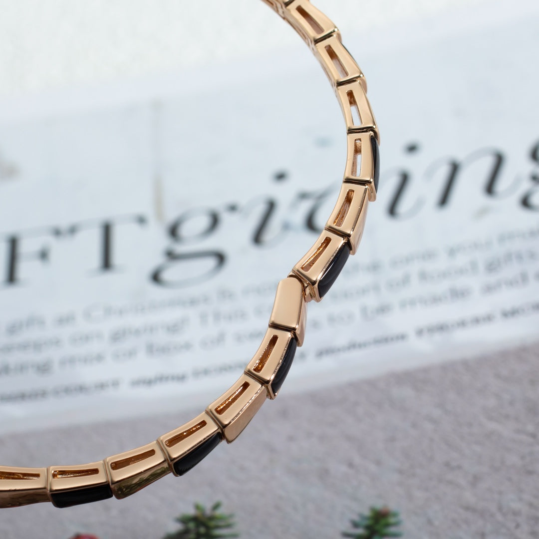 [BIJOUX]SERPENTI BRACELET PINK GOLD ONYX