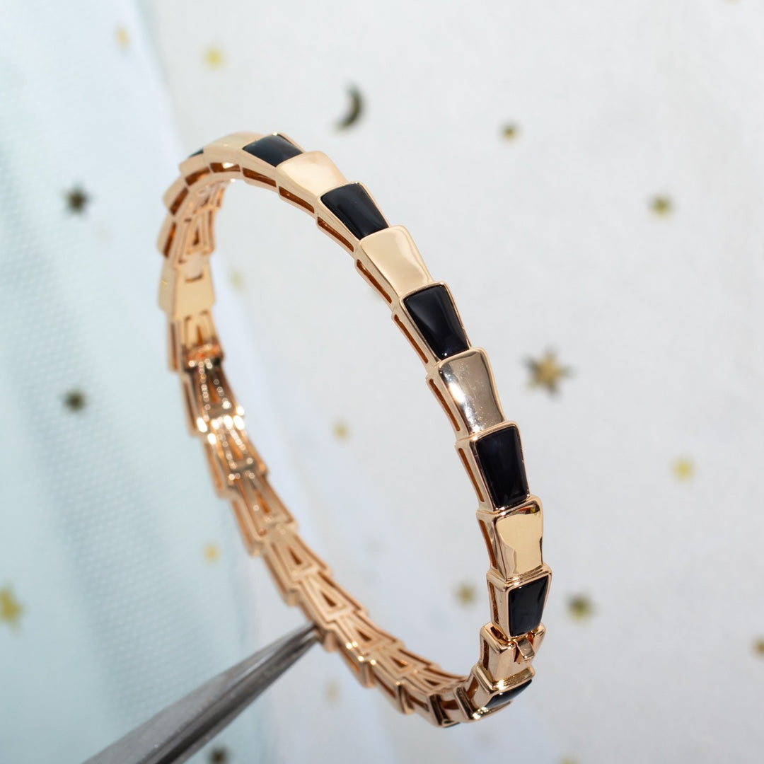 [BIJOUX]SERPENTI BRACELET PINK GOLD ONYX