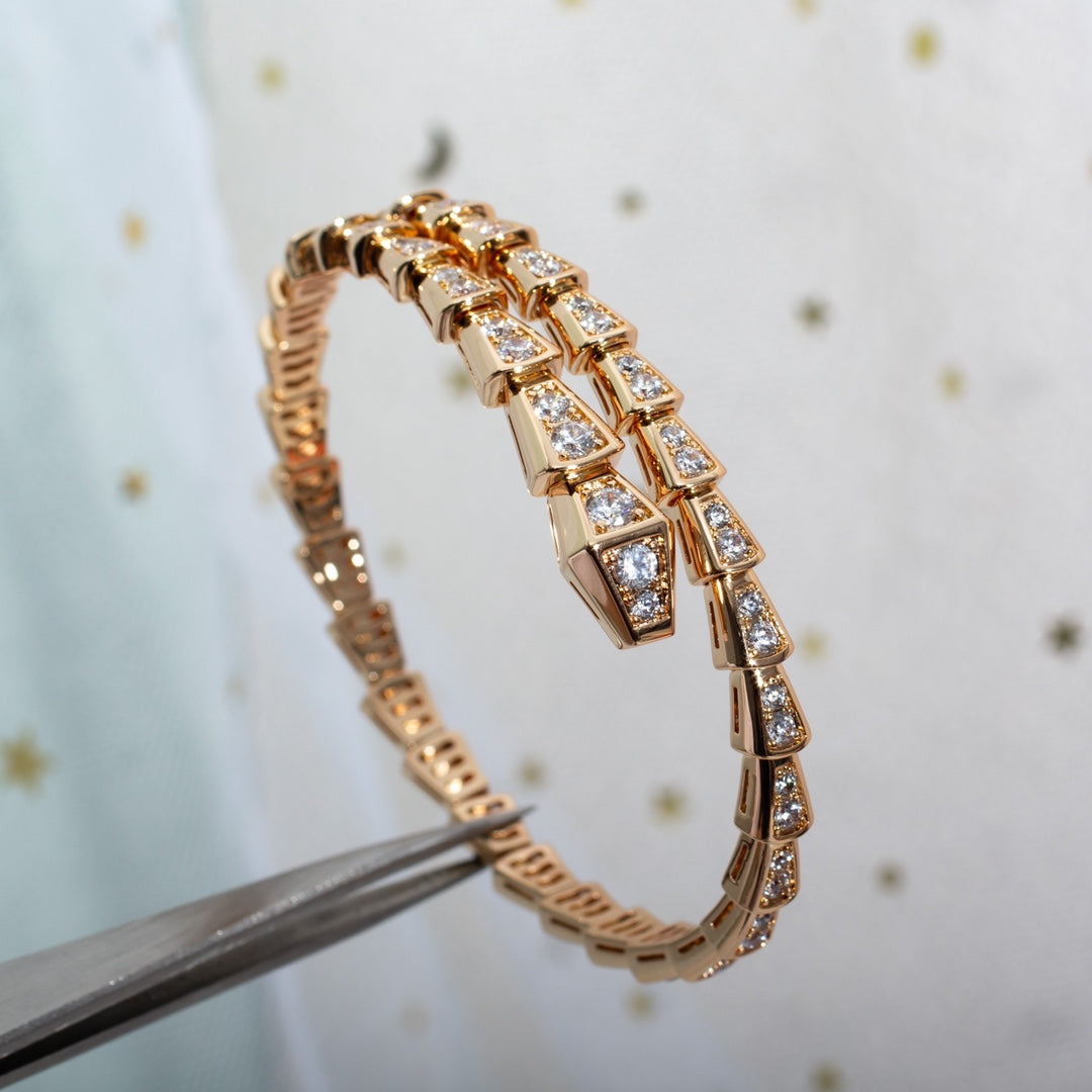 [BIJOUX]SERPENTI BRACELET 6.8MM PINK GOLD DIAMOND