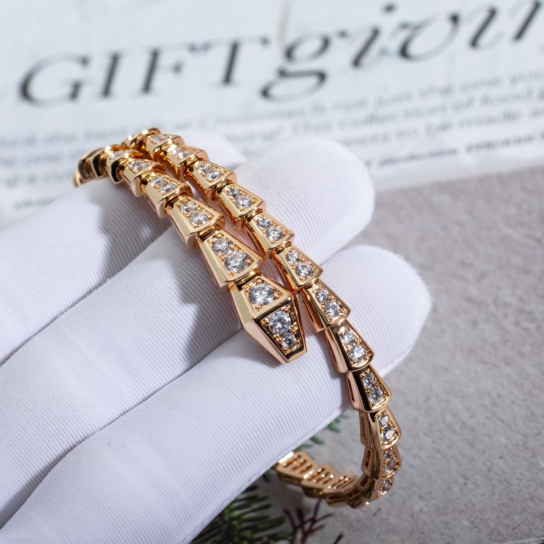 [BIJOUX]SERPENTI BRACELET 6.8MM PINK GOLD DIAMOND