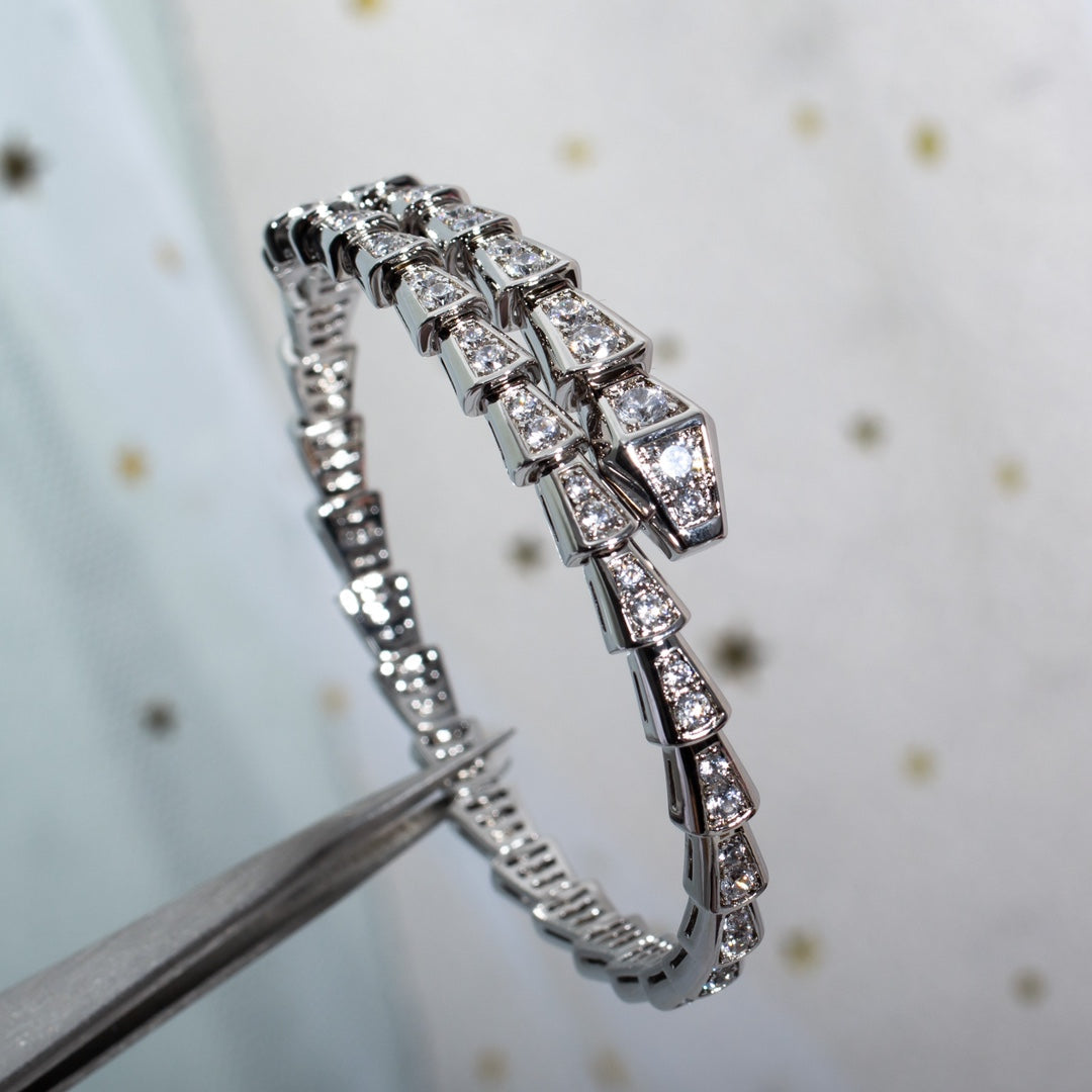 [BIJOUX]BRACELET SERPENTI 6MM ARGENT DIAMANT