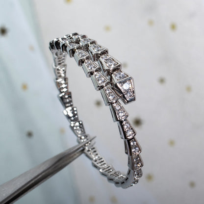 [BIJOUX]BRACELET SERPENTI 6MM ARGENT DIAMANT