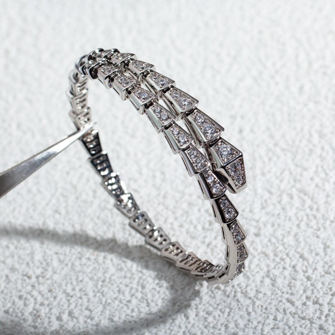 [BIJOUX]BRACELET SERPENTI 6MM ARGENT DIAMANT