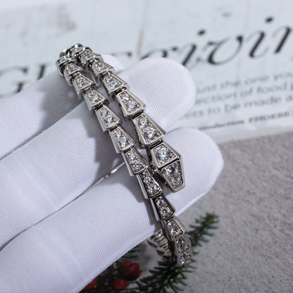 [BIJOUX]BRACELET SERPENTI 6MM ARGENT DIAMANT