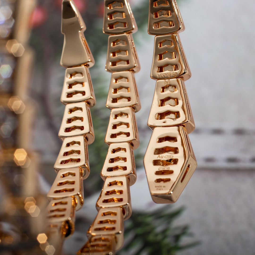 [BIJOUX]SERPENTI BRACELET PINK GOLD DIAMOND DOUBLE ROW