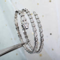 [BIJOUX]BRACELET SERPENTI ARGENT DIAMANT DOUBLE RANG