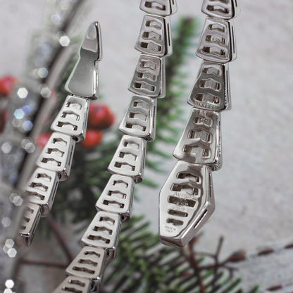 [BIJOUX]BRACELET SERPENTI ARGENT DIAMANT DOUBLE RANG