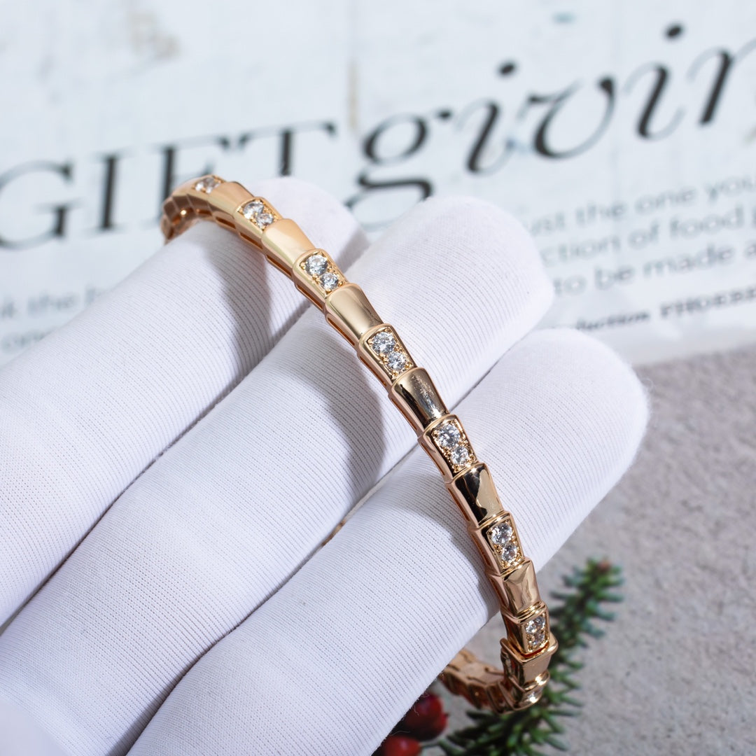 [BIJOUX]SERPENTI SMALL BRACELET PINK GOLD DIAMOND