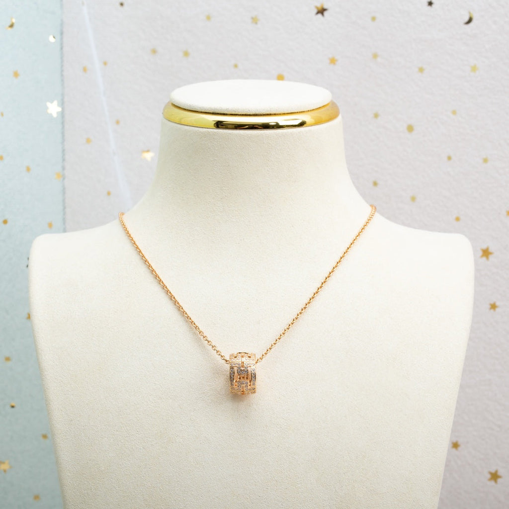 [BIJOUX]PARENTESI NECKLACE PINK GOLD DIAMOND