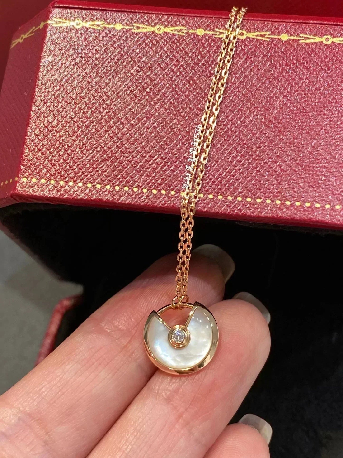 [BIJOUX]AMULETTE ROSE GOLD MOP NECKLACE