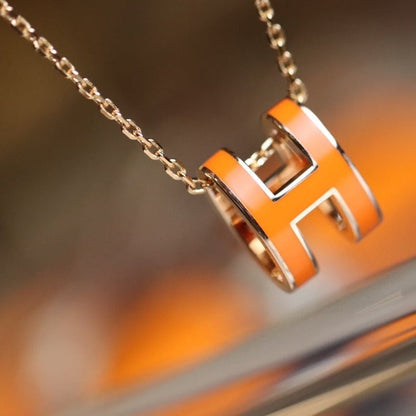 [BIJOUX]POP H PEDANT PINK GOLD