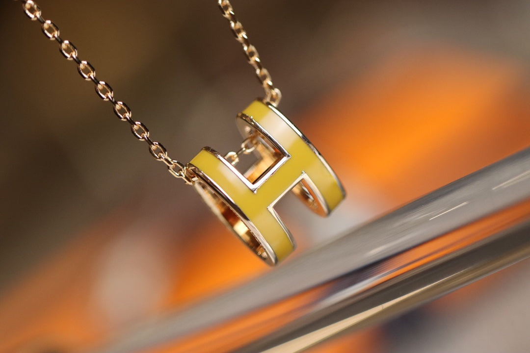 [BIJOUX]POP H PEDANT PINK GOLD