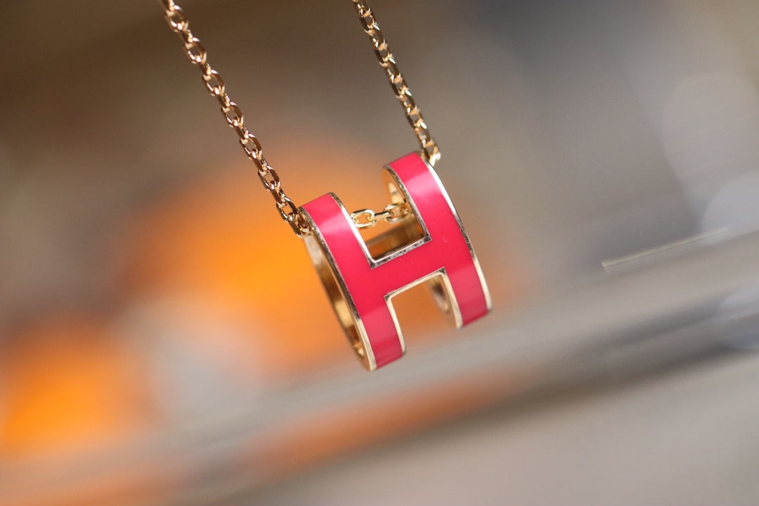 [BIJOUX]POP H PEDANT PINK GOLD