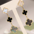 [Topon]CLOVER EARRINGS GOLD ONYX MOP 3 MOTIF