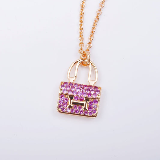 [BIJOUX]CONSTANCE PEDANT PURPLE DIAMOND NECKLACE