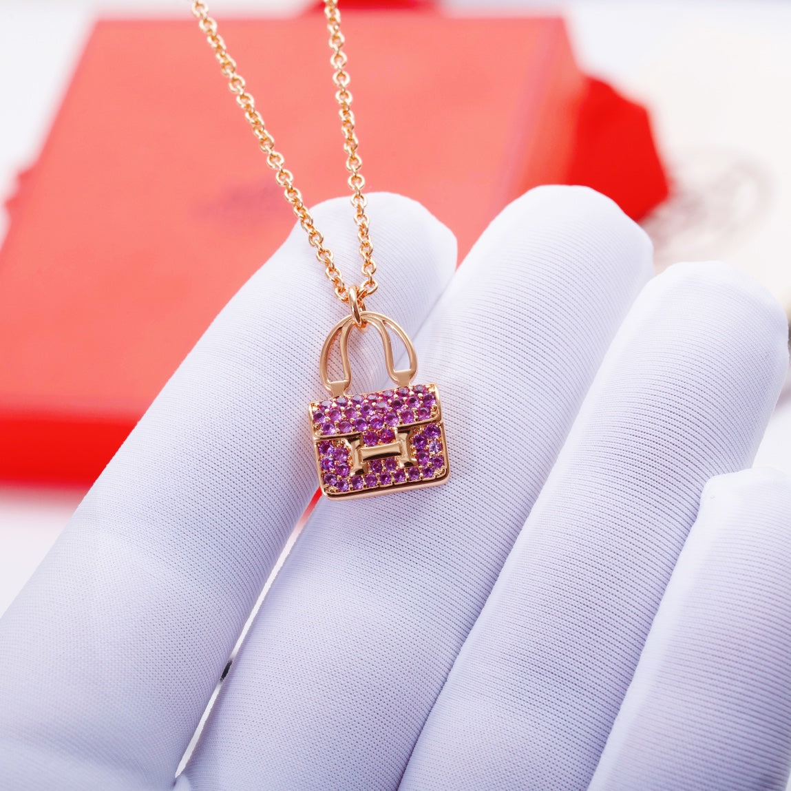 [BIJOUX]CONSTANCE PEDANT PURPLE DIAMOND NECKLACE