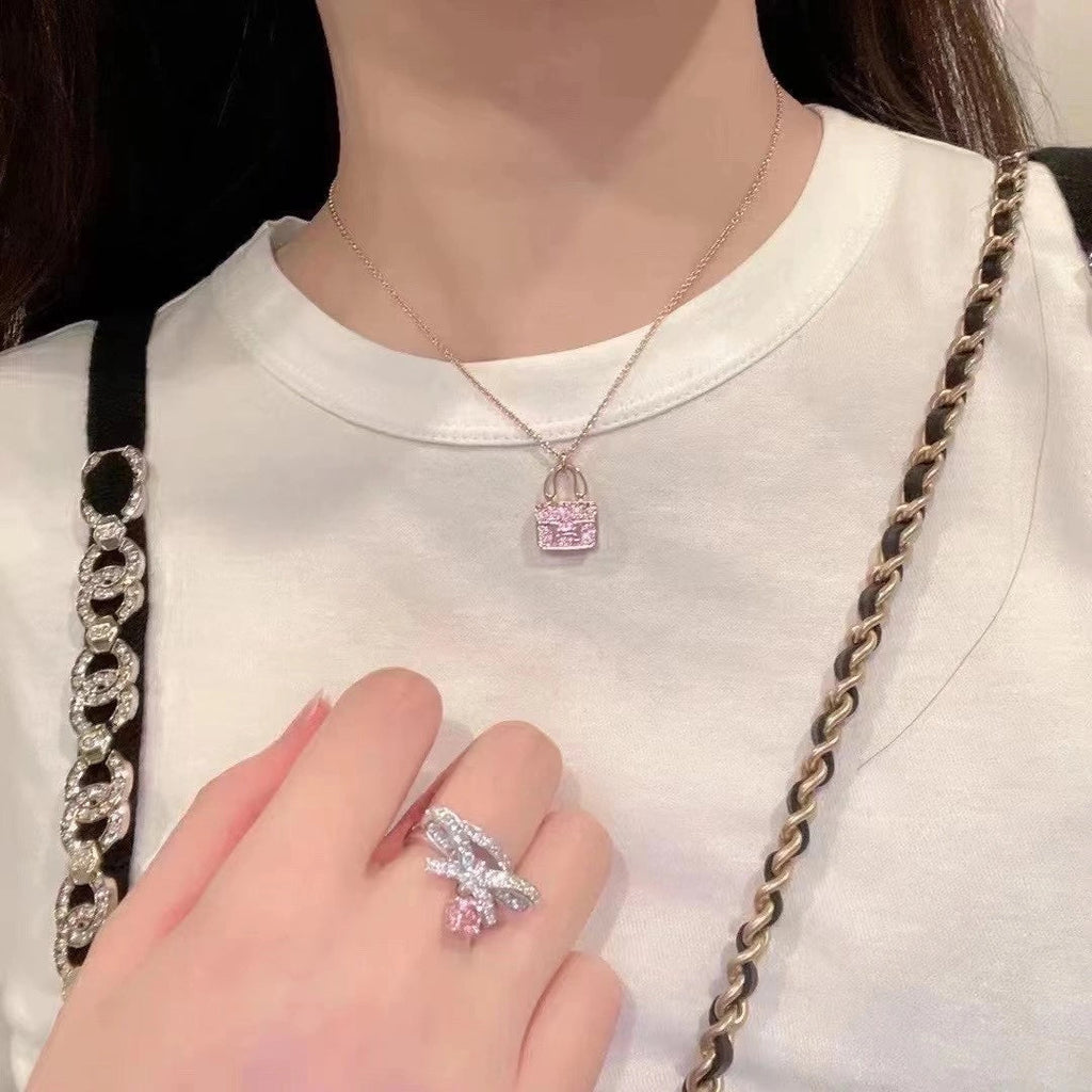 [BIJOUX]CONSTANCE PEDANT PURPLE DIAMOND NECKLACE