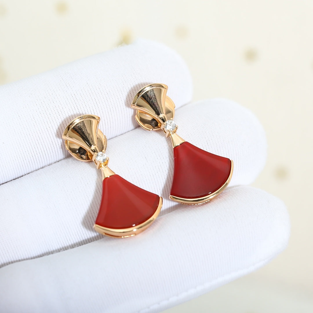 [BIJOUX]DREAM Carnelian PINK GOLD EARRINGS