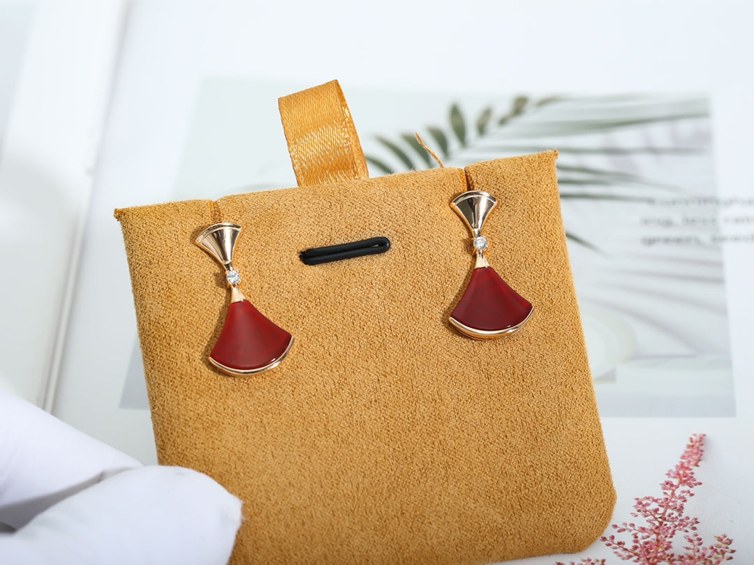 [BIJOUX]DREAM Carnelian PINK GOLD EARRINGS