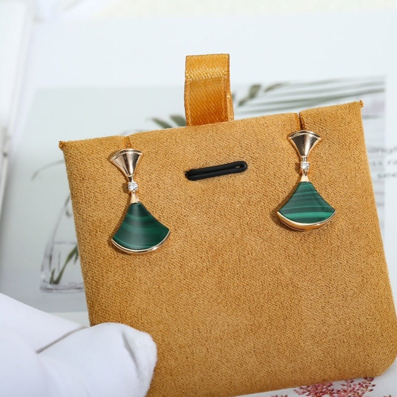 [BIJOUX]DREAM MALACHITE PINK GOLD EARRINGS