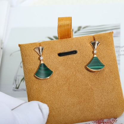 [BIJOUX]DREAM MALACHITE PINK GOLD EARRINGS