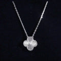 [Topon]CLOVER  15MM DIAMOND LASER NECKLACE SILVER