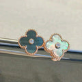 [Topon]CLOVER MEDIUM 1 MOTIFS GRAY MOP  DIAMOND EARRINGS