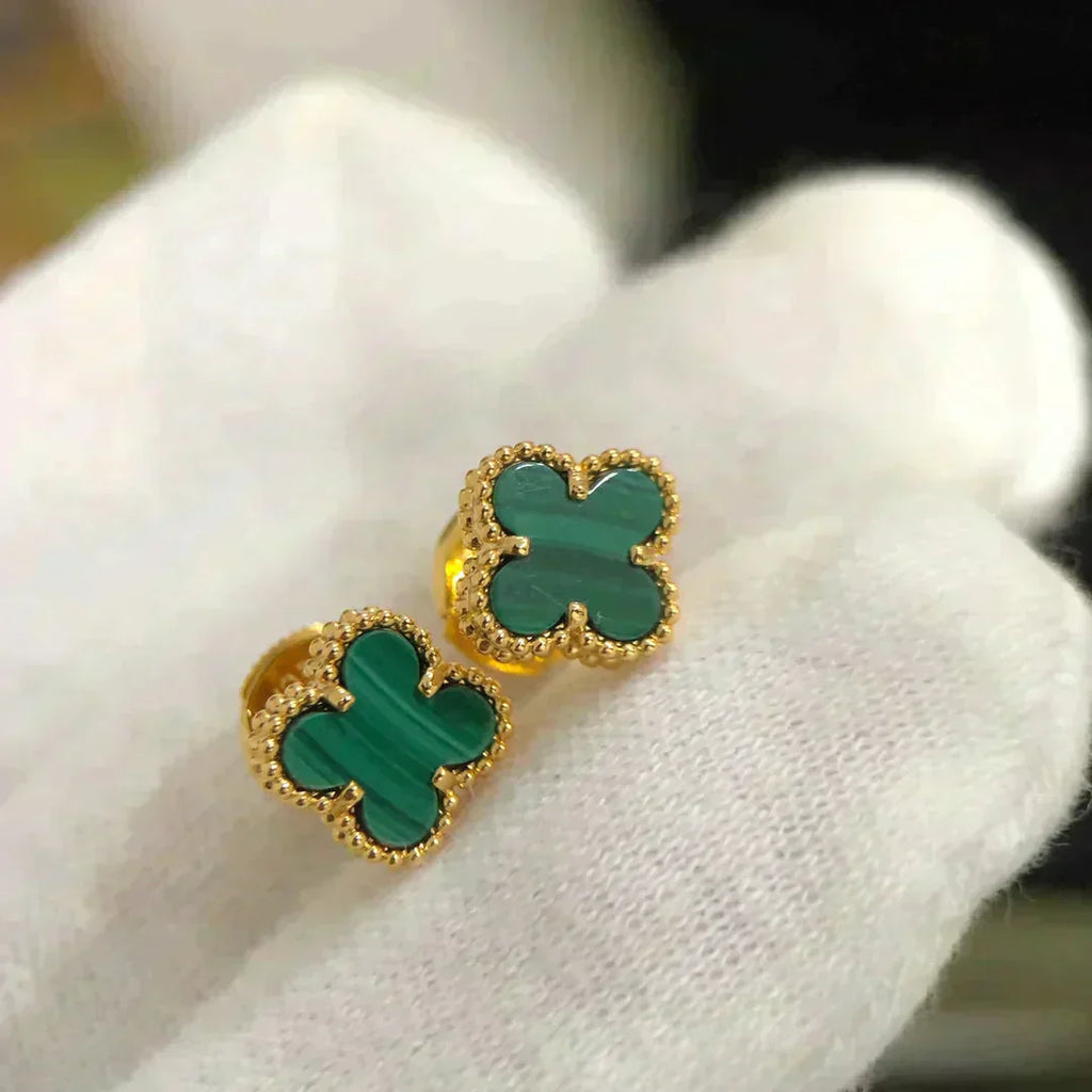 [Topon]CLOVER MINI 9.5MM MALACHITE  EARRINGS