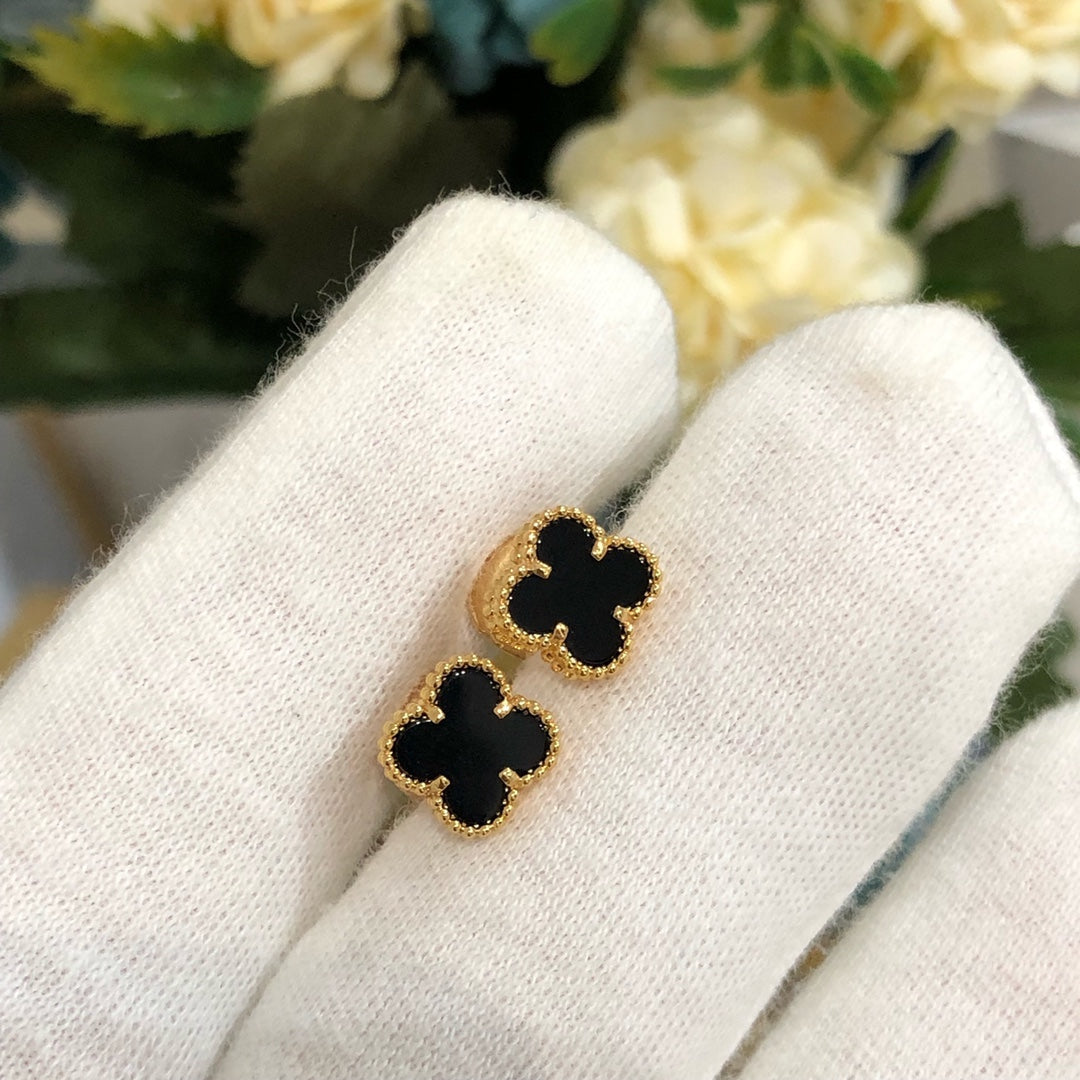 [BIJOUX]Boucles d'oreilles mini en or avec trèfle